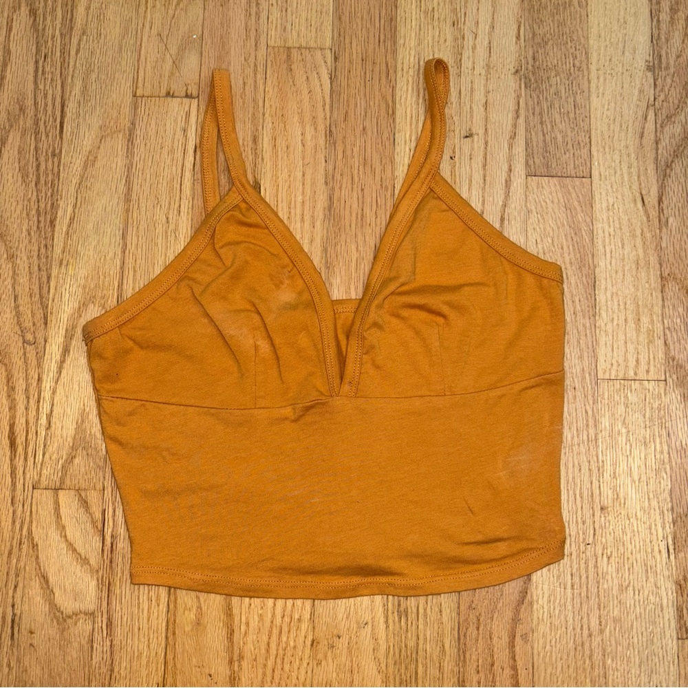 Yellow V-Neck Crop Top